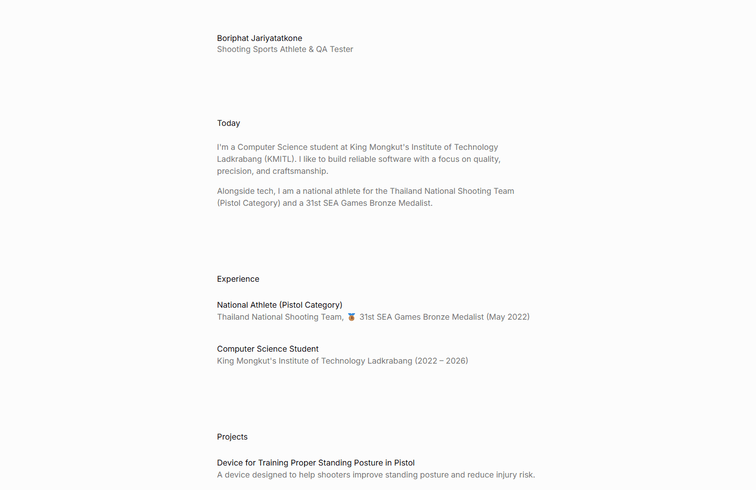 Preview of Boriphat Jariyatatkone's showcase site